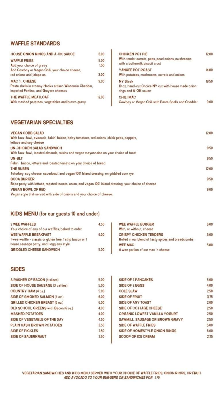 The Waffle - Los Angeles, CA menu_pic