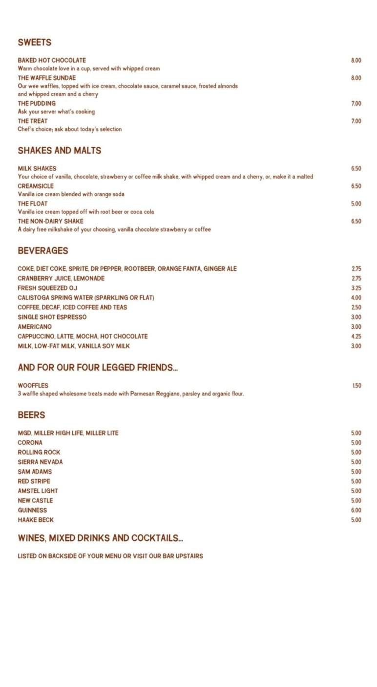 The Waffle - Los Angeles, CA menu_pic