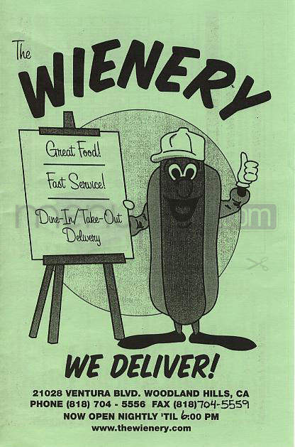 The Wienery - Woodland Hills, CA menu_pic