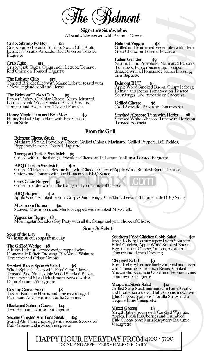 Belmont - West Hollywood, CA menu_pic