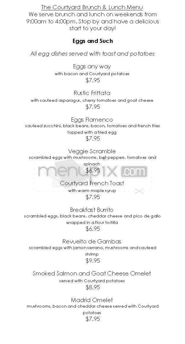 The Courtyard - West Hollywood, CA menu_pic