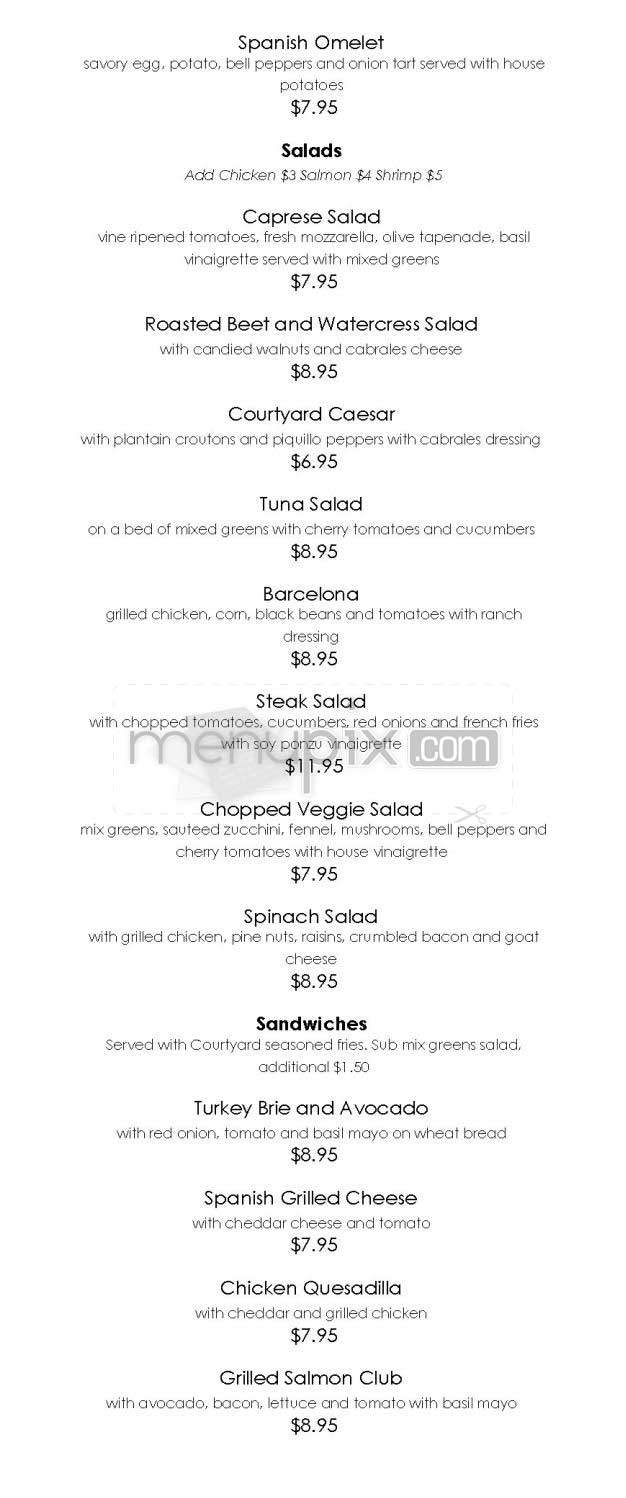 The Courtyard - West Hollywood, CA menu_pic