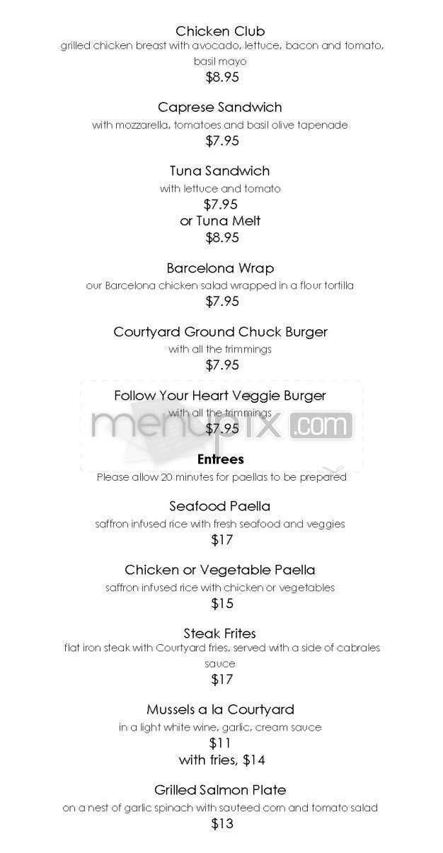 The Courtyard - West Hollywood, CA menu_pic