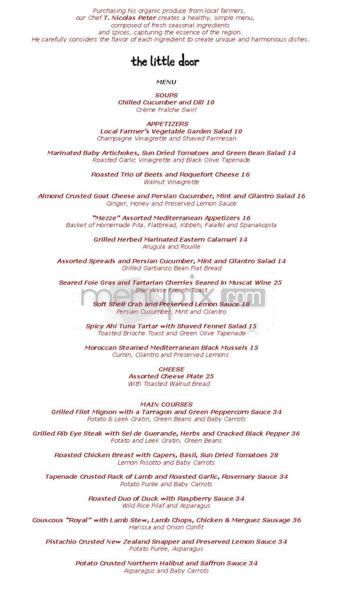 Little Door - Los Angeles, CA menu_pic