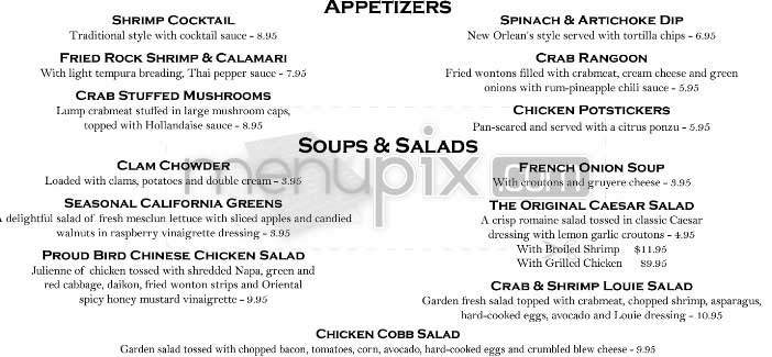 Proud Bird - Los Angeles, CA menu_pic