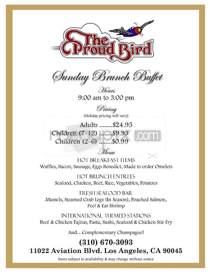 Proud Bird - Los Angeles, CA menu_pic
