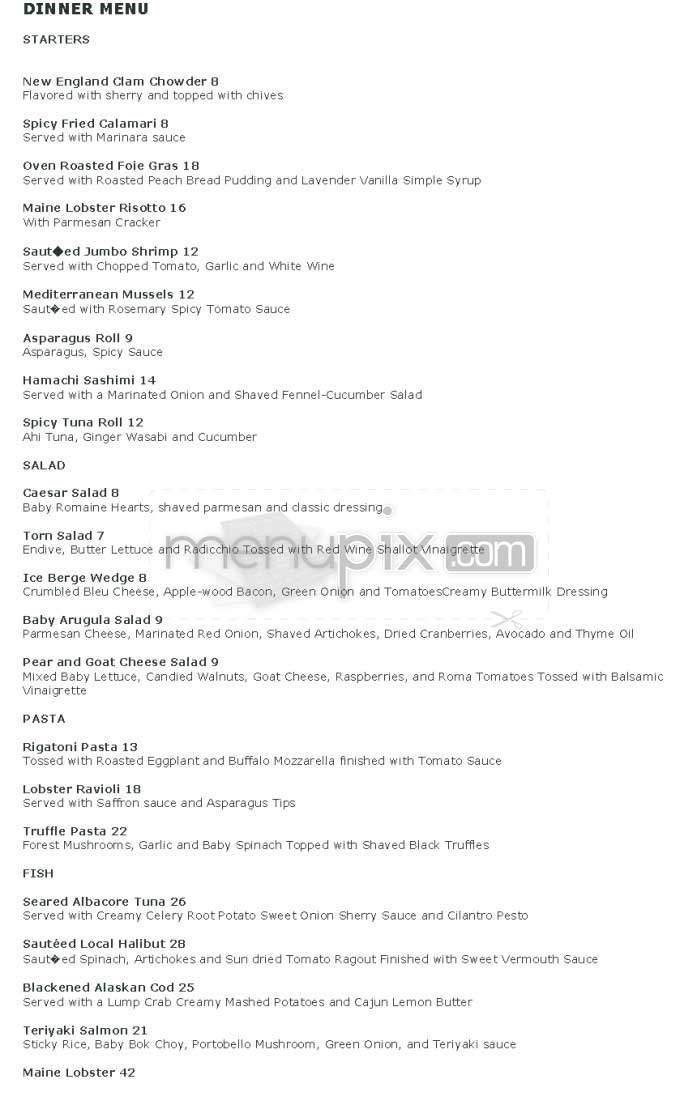 The Sunset - Malibu, CA menu_pic