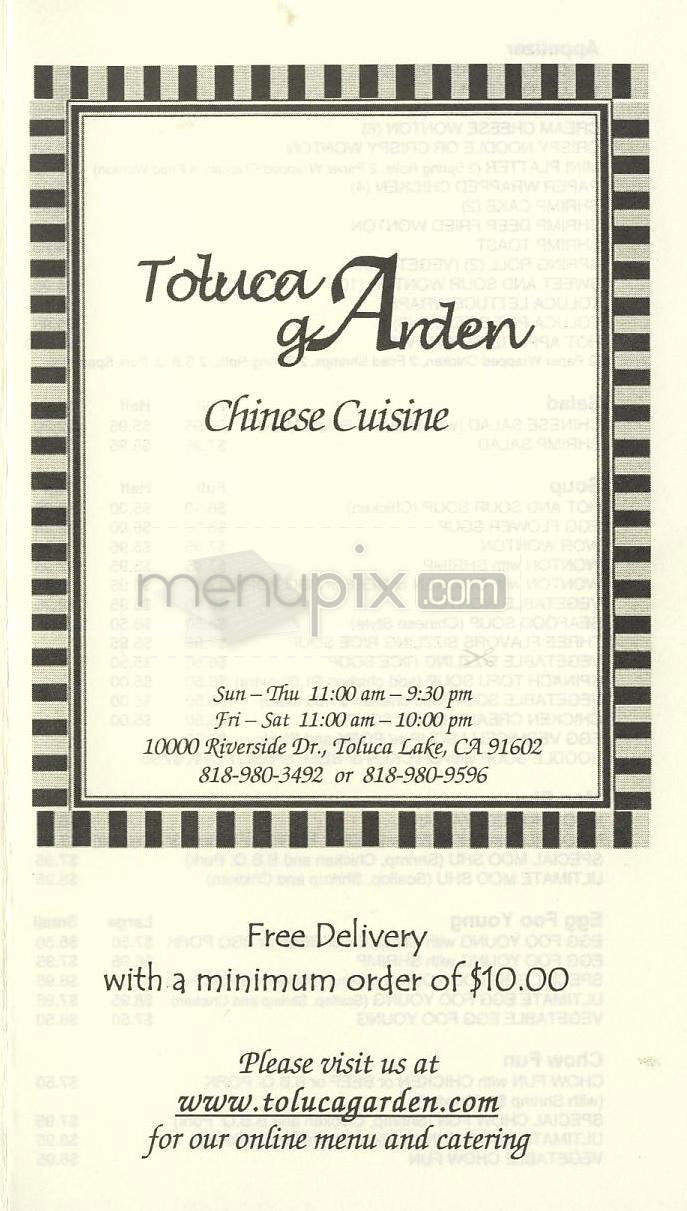 Toluca Garden - Toluca Lake, CA menu_pic