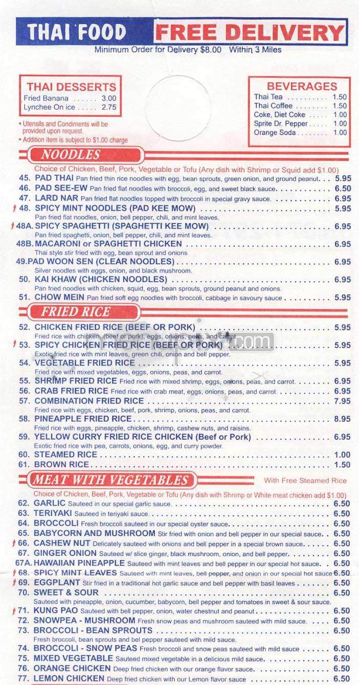 Tom Yum - Los Angeles, CA menu_pic