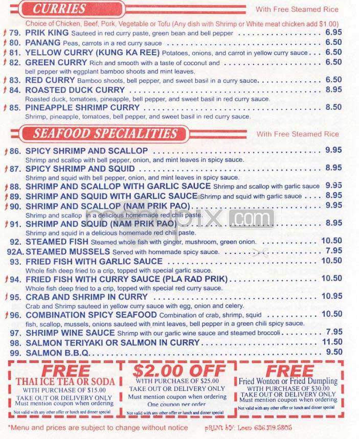 Tom Yum - Los Angeles, CA menu_pic
