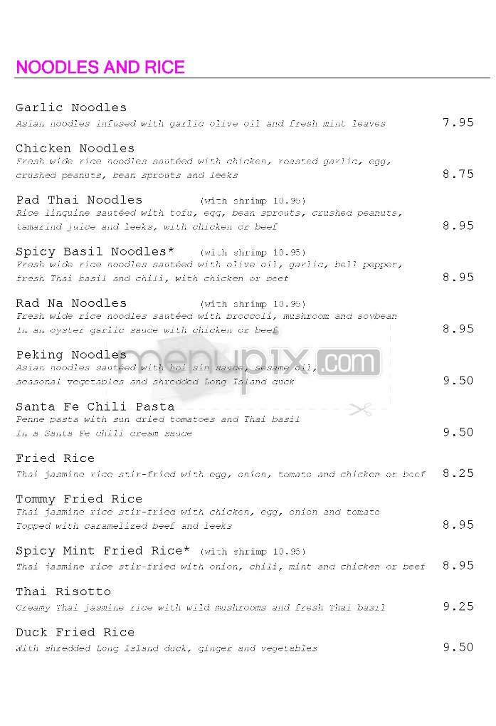 Tommy Tang's - West Hollywood, CA menu_pic