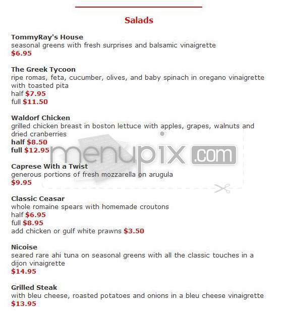 Tommy Ray's - Studio City, CA menu_pic