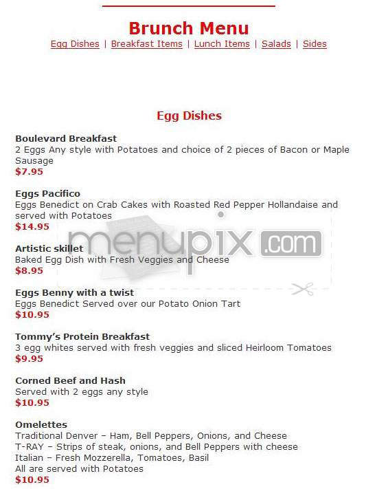 Tommy Ray's - Studio City, CA menu_pic