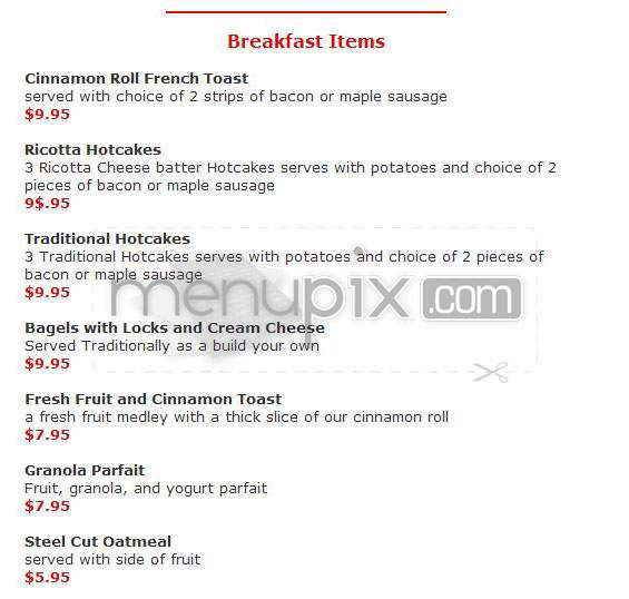 Tommy Ray's - Studio City, CA menu_pic
