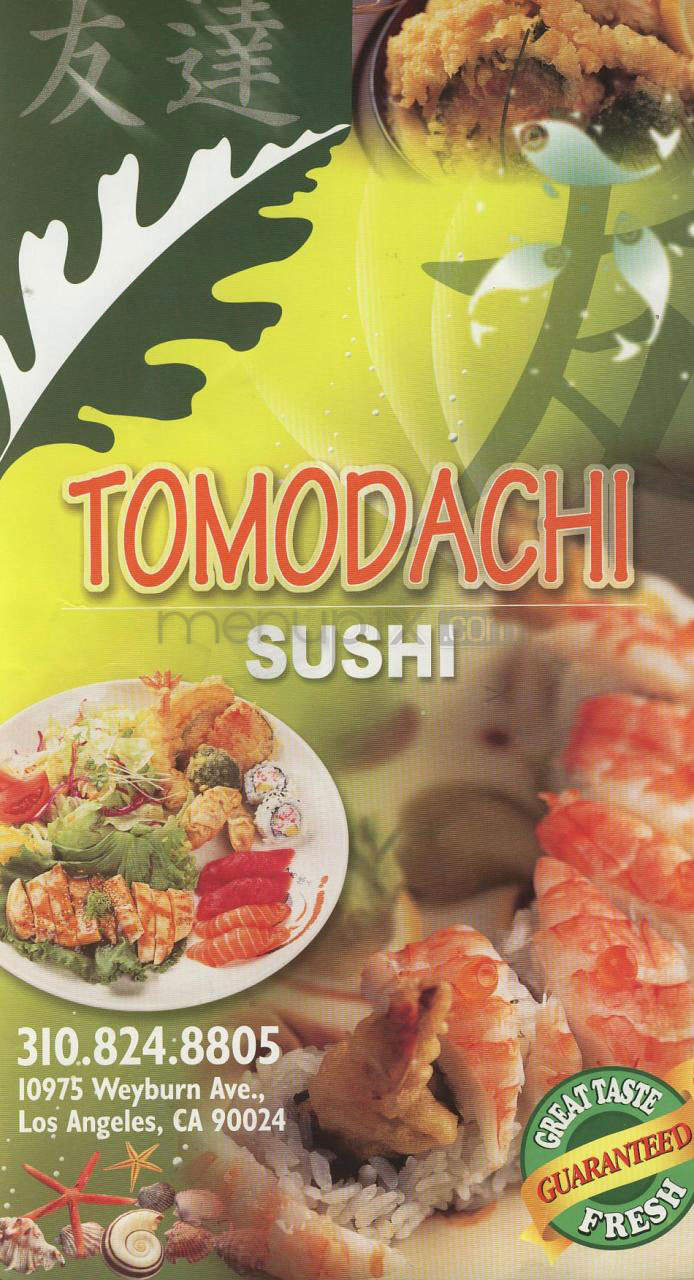 Tomodachi Sushi - Los Angeles, CA menu_pic