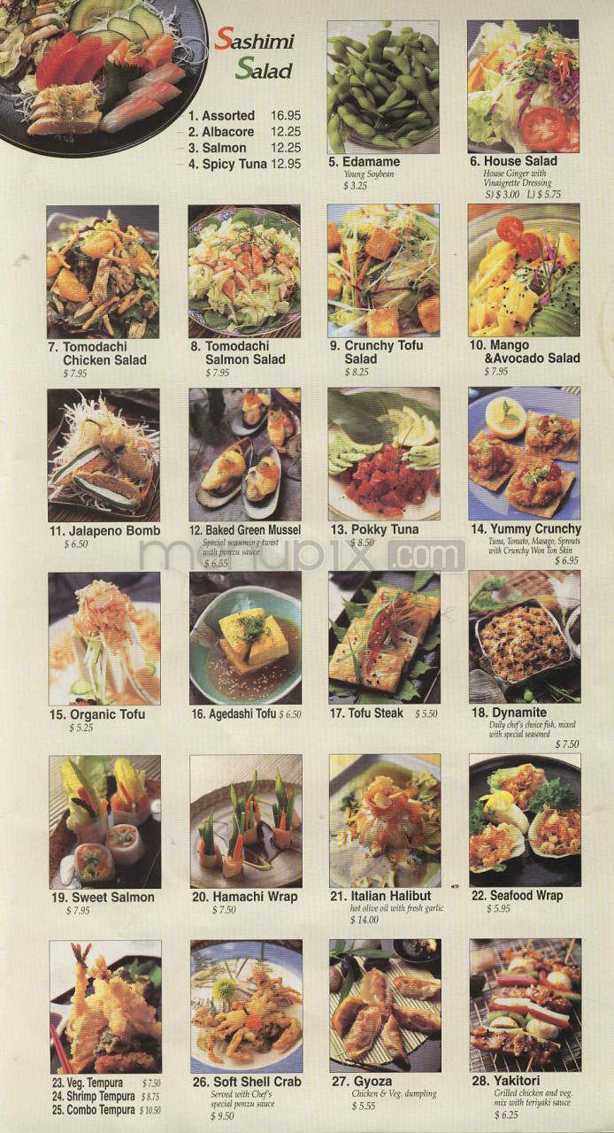 Tomodachi Sushi - Los Angeles, CA menu_pic