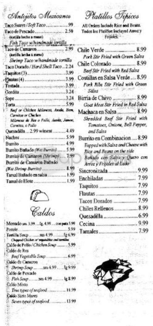 Tonny's Restaurant - Pasadena, CA menu_pic