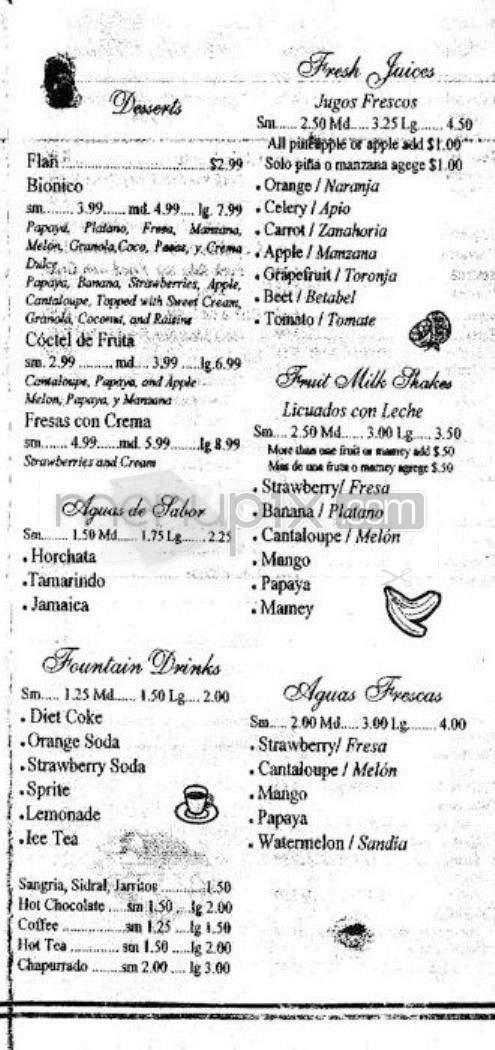 Tonny's Restaurant - Pasadena, CA menu_pic