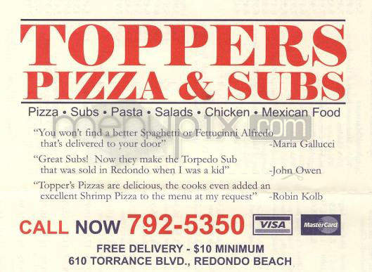 /202440/Toppers-Pizza-and-Subs-Redondo-Beach-CA - Redondo Beach, CA