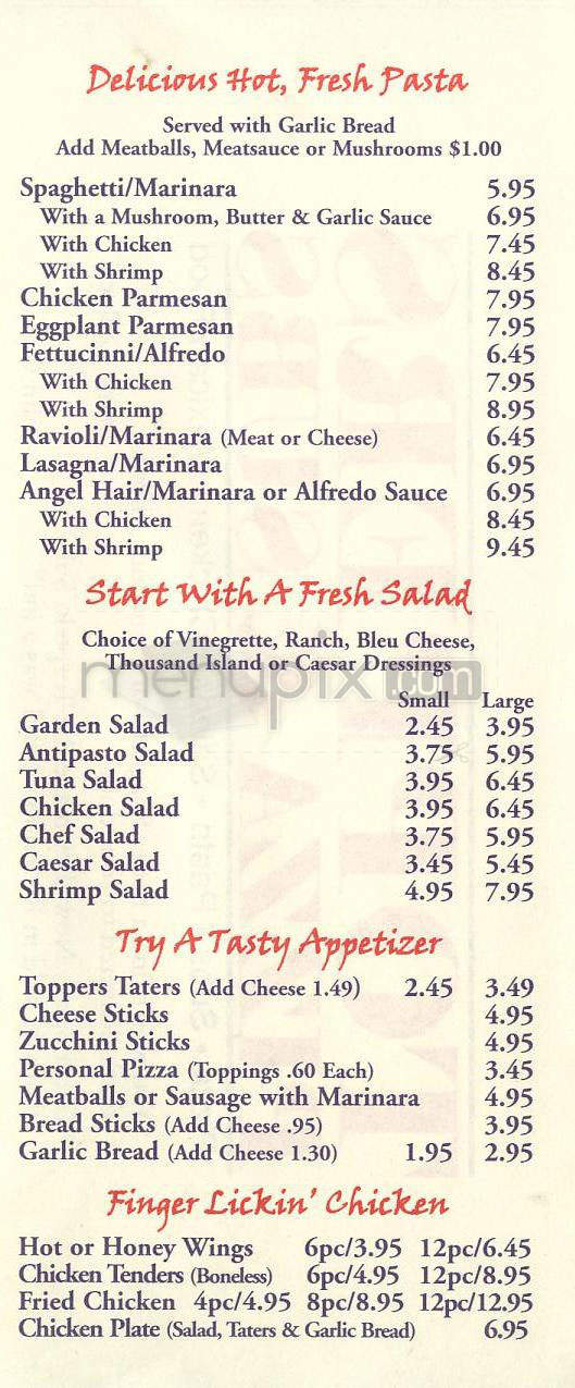 Toppers Pizza & Subs - Redondo Beach, CA menu_pic
