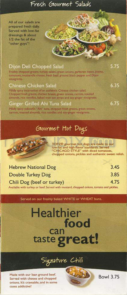 Topz - Toluca Lake, CA menu_pic