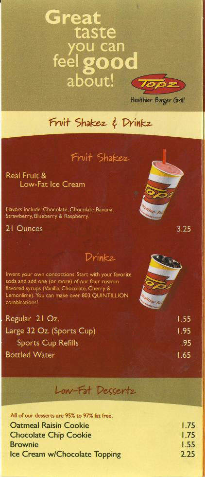 Topz - Toluca Lake, CA menu_pic