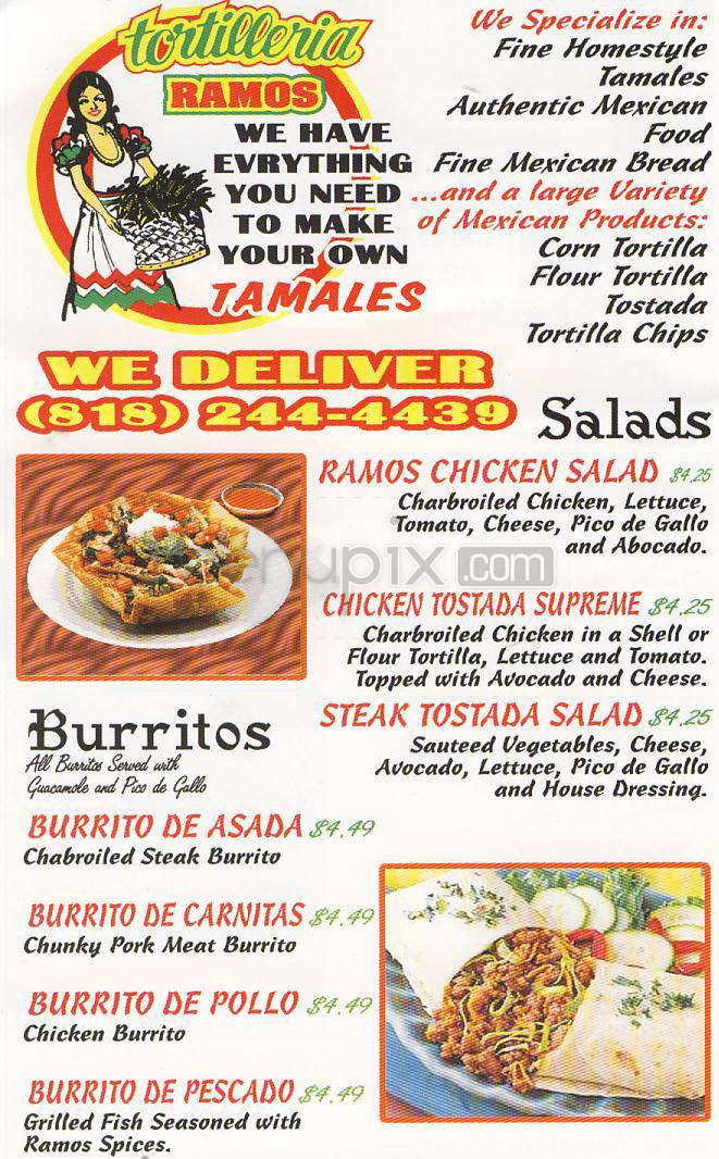 Tortilleria Ramos - Glendale, CA menu_pic