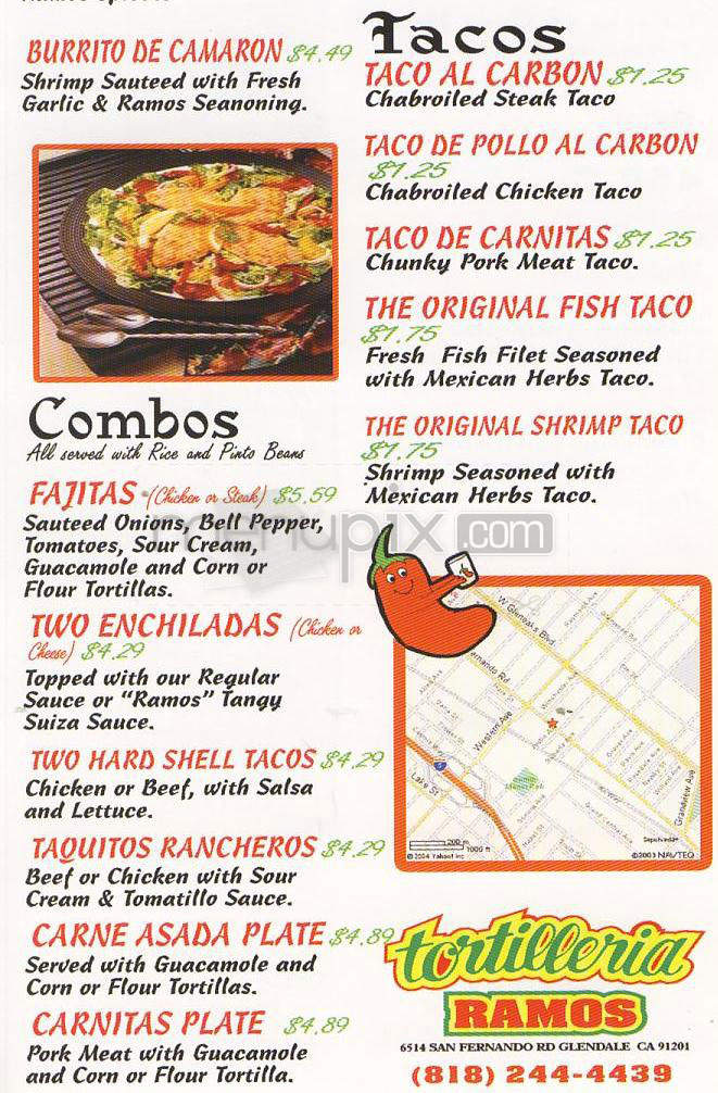 Tortilleria Ramos - Glendale, CA menu_pic