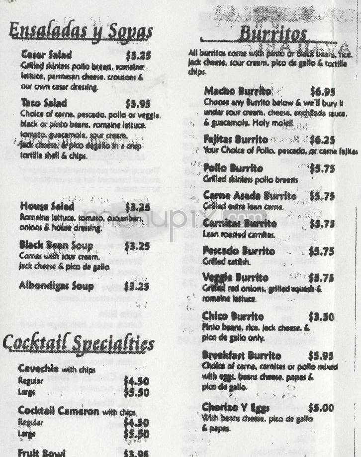 Tortilla Grill - Venice, CA menu_pic