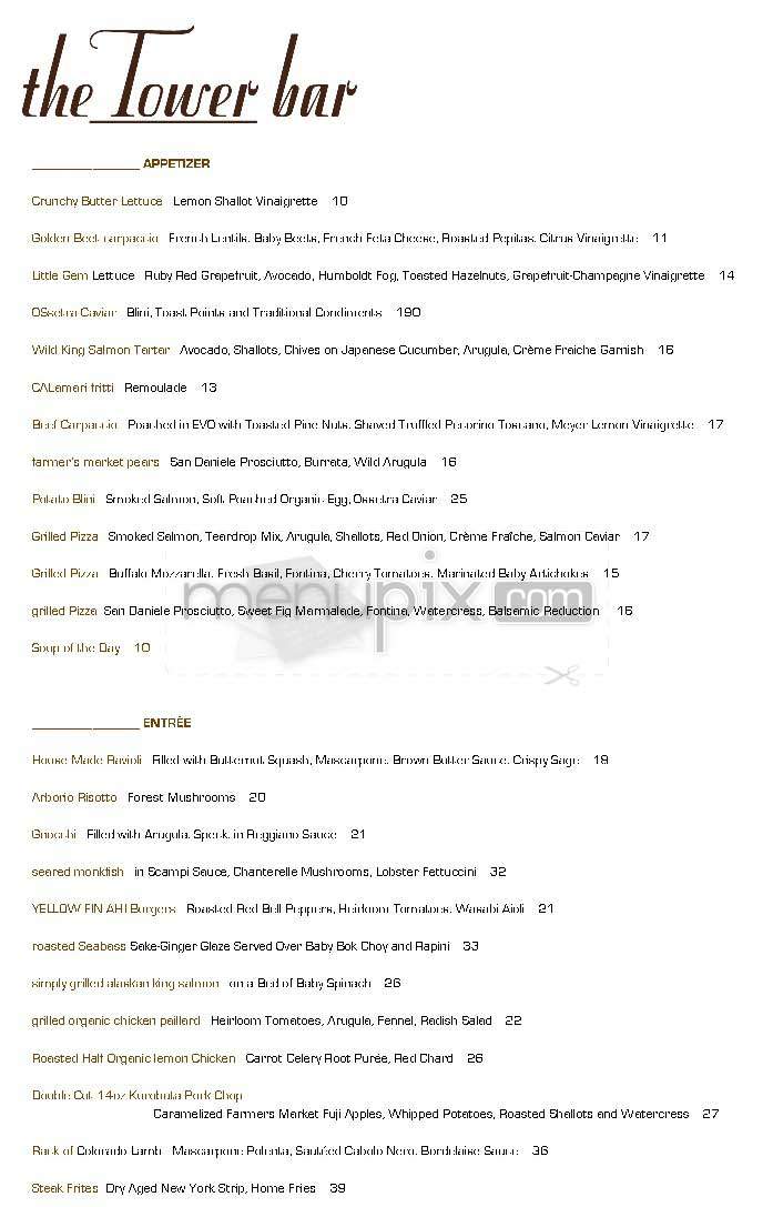 Tower Bar - West Hollywood, CA menu_pic