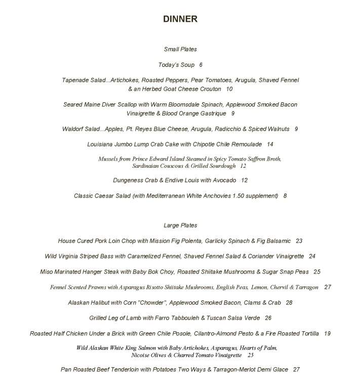 Traxx - Los Angeles, CA menu_pic