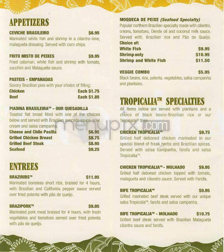 Tropicalia - Los Angeles, CA menu_pic