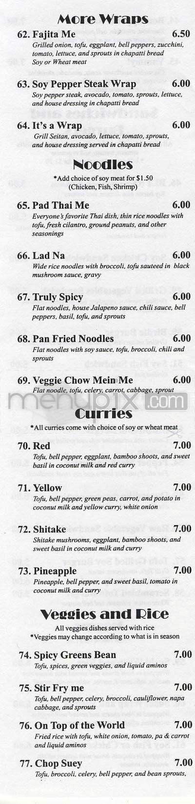 Truly A Vegan Restaurant - Los Angeles, CA menu_pic