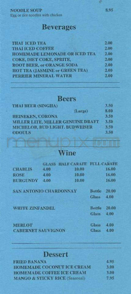 A Taste Of Bangkok - Pasadena, CA menu_pic
