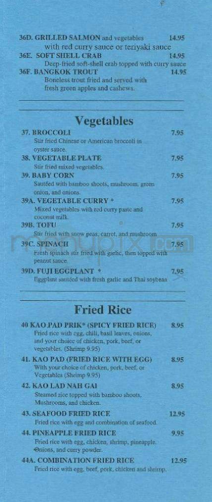 A Taste Of Bangkok - Pasadena, CA menu_pic