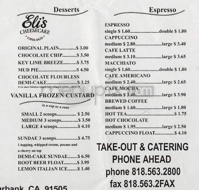 Taste Chicago - Burbank, CA menu_pic