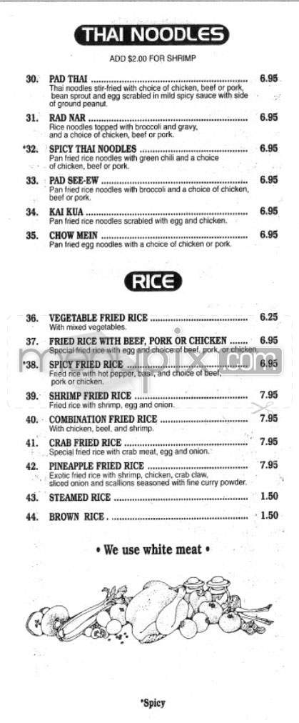 T's Thai - Santa Monica, CA menu_pic