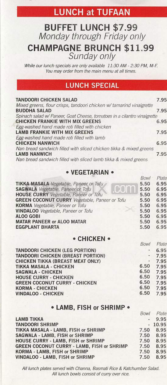Tufaan - Sherman Oaks, CA menu_pic