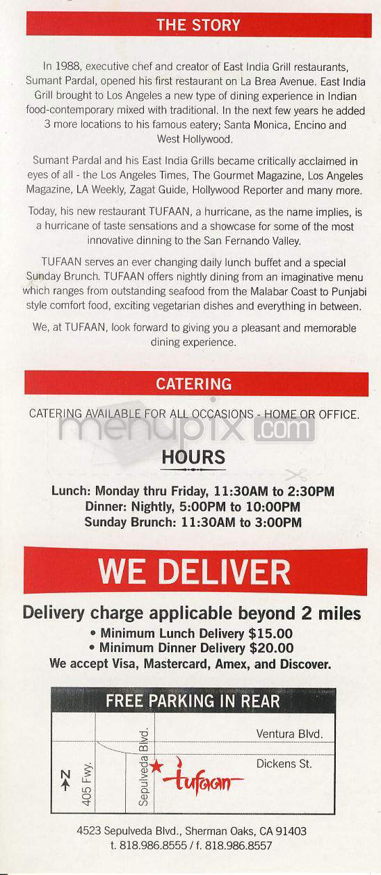Tufaan - Sherman Oaks, CA menu_pic