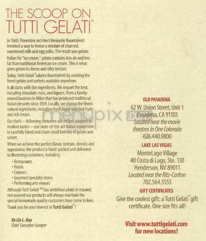 Tutti Gelati - Pasadena, CA menu_pic