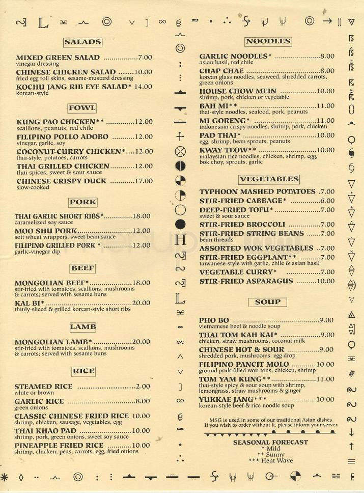 Typhoon - Santa Monica, CA menu_pic