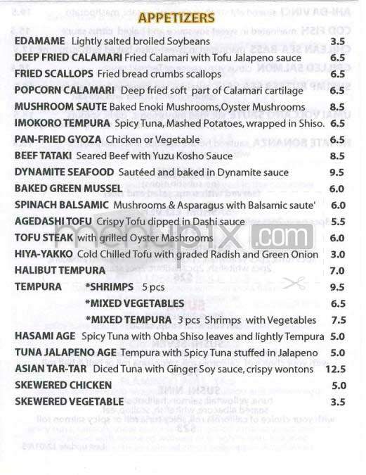 Umai Sushi - West Hollywood, CA menu_pic