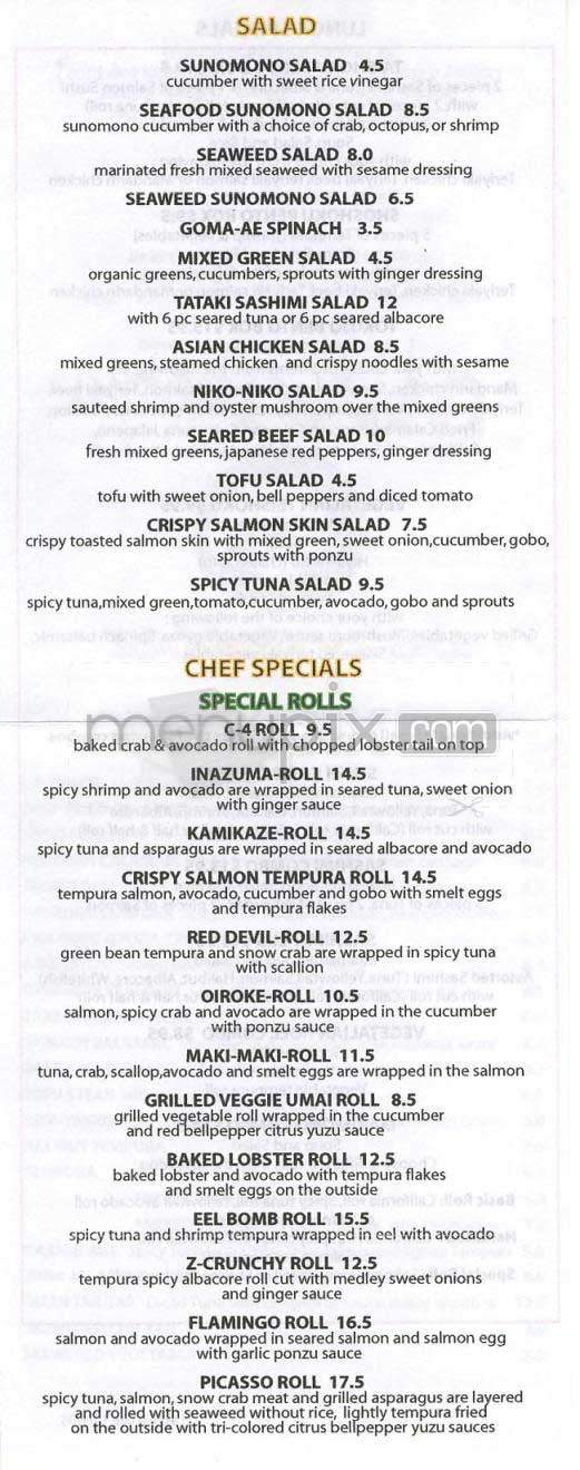 Umai Sushi - West Hollywood, CA menu_pic