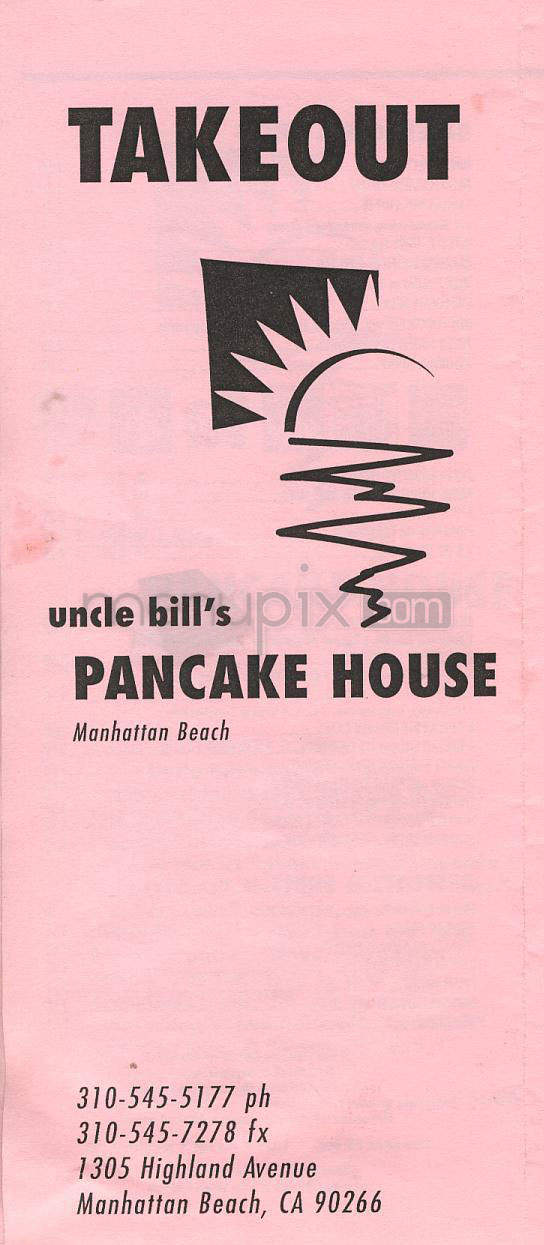 Uncle Bill's Pancake House - Manhattan Beach, CA menu_pic