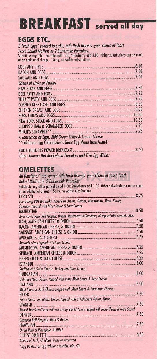 Uncle Bill's Pancake House - Manhattan Beach, CA menu_pic