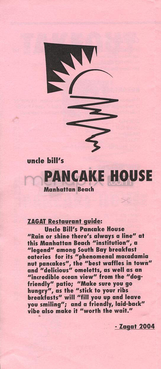 Uncle Bill's Pancake House - Manhattan Beach, CA menu_pic
