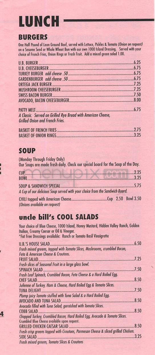 Uncle Bill's Pancake House - Manhattan Beach, CA menu_pic