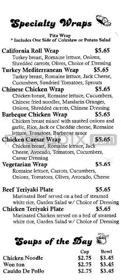 Under Wraps Cafe - Encino, CA menu_pic