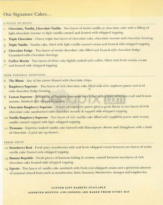 Unforgettable Cakes & Cafe - Sherman Oaks, CA menu_pic