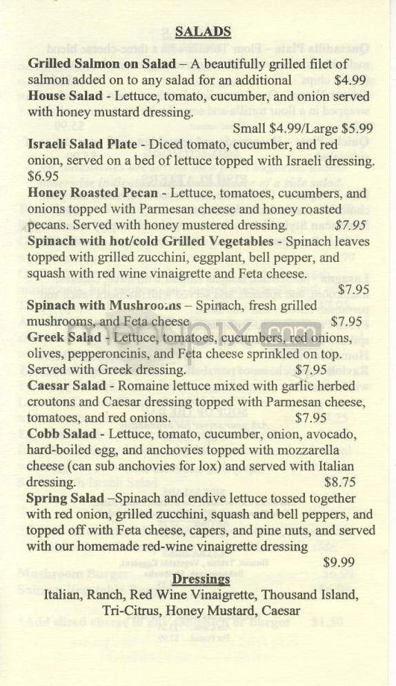 Unique Cafe - Tarzana, CA menu_pic